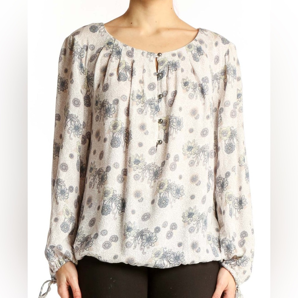 Lucky Brand Floral Print Women's Top - White and Purple - Picture 3 of 4